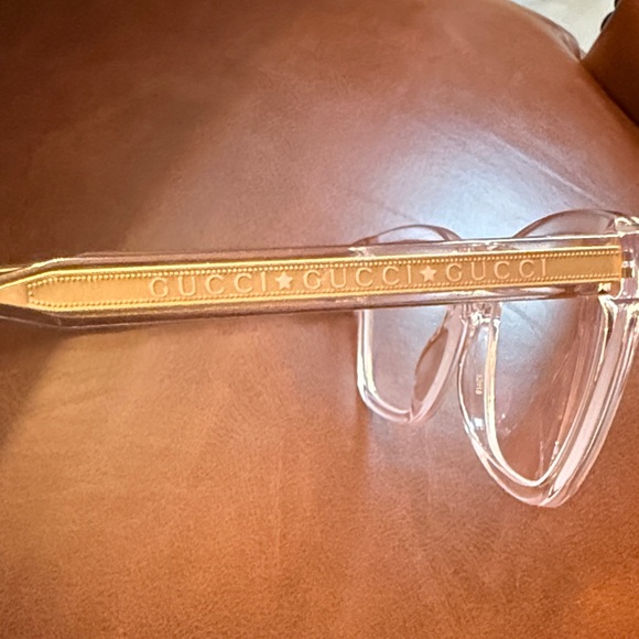 GUCCI clear/pink tint/gold prescription glasses Frame with soft case! - Picture 9 of 17